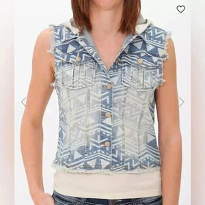 Tinseltown Southwestern Denim Vest. Size: Medium